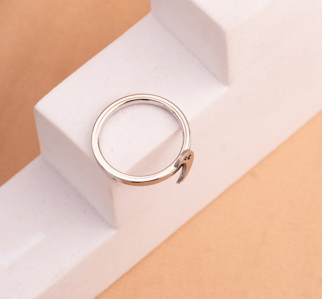 Anillo Luna Estrellas Plateado Talla 7 Ref:A2540