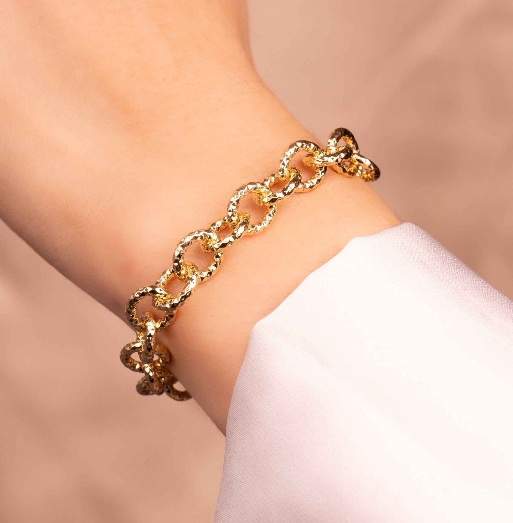 Pulsera Eslabones Martillada Ref:I749