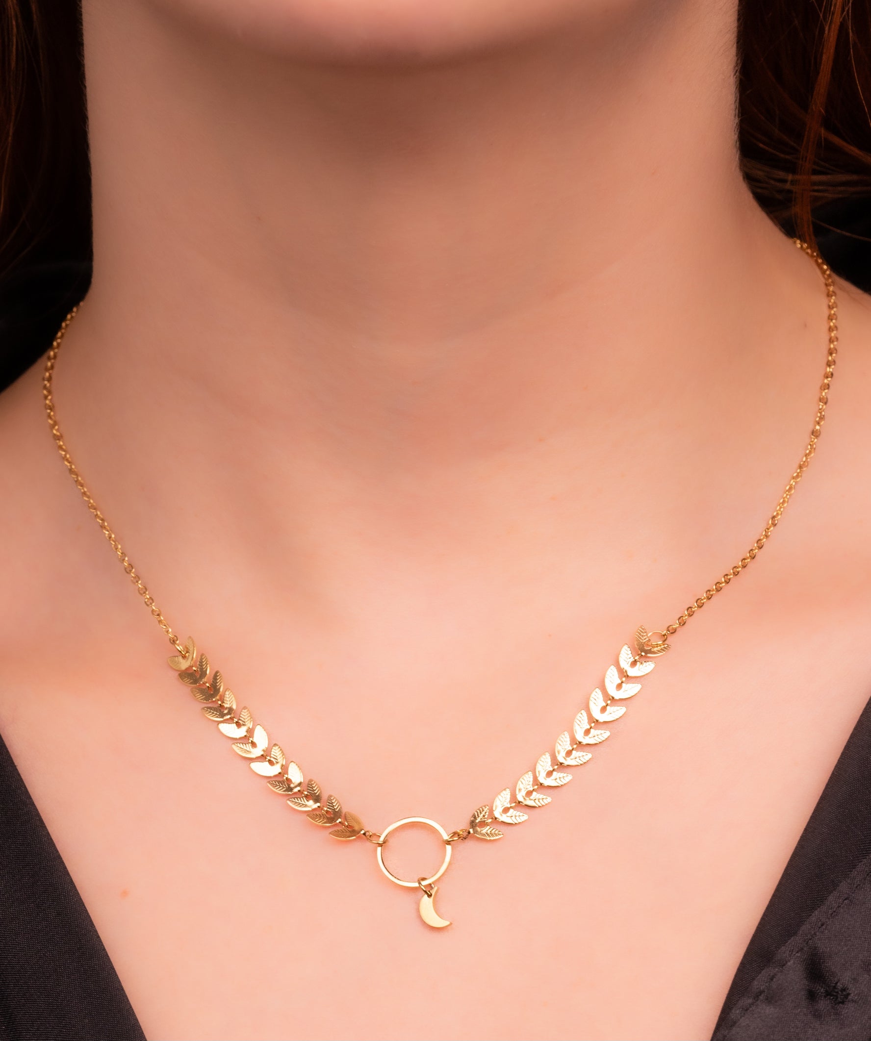 Cadena Espigas Luna Dorada Ref:C285