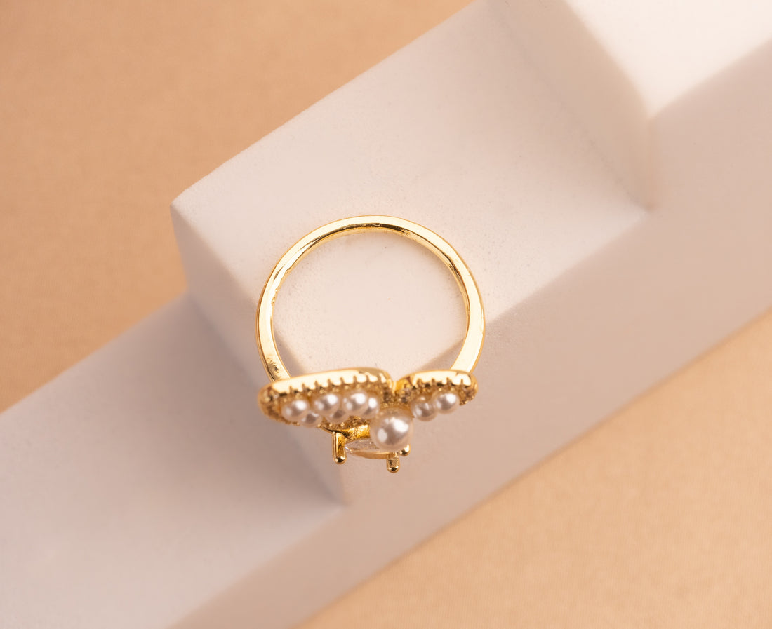 Anillo Mariposa Perlas Dorado Ref:A1900