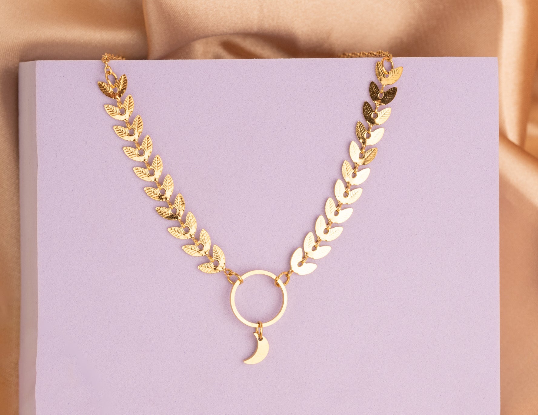 Cadena Espigas Luna Dorada Ref:C285