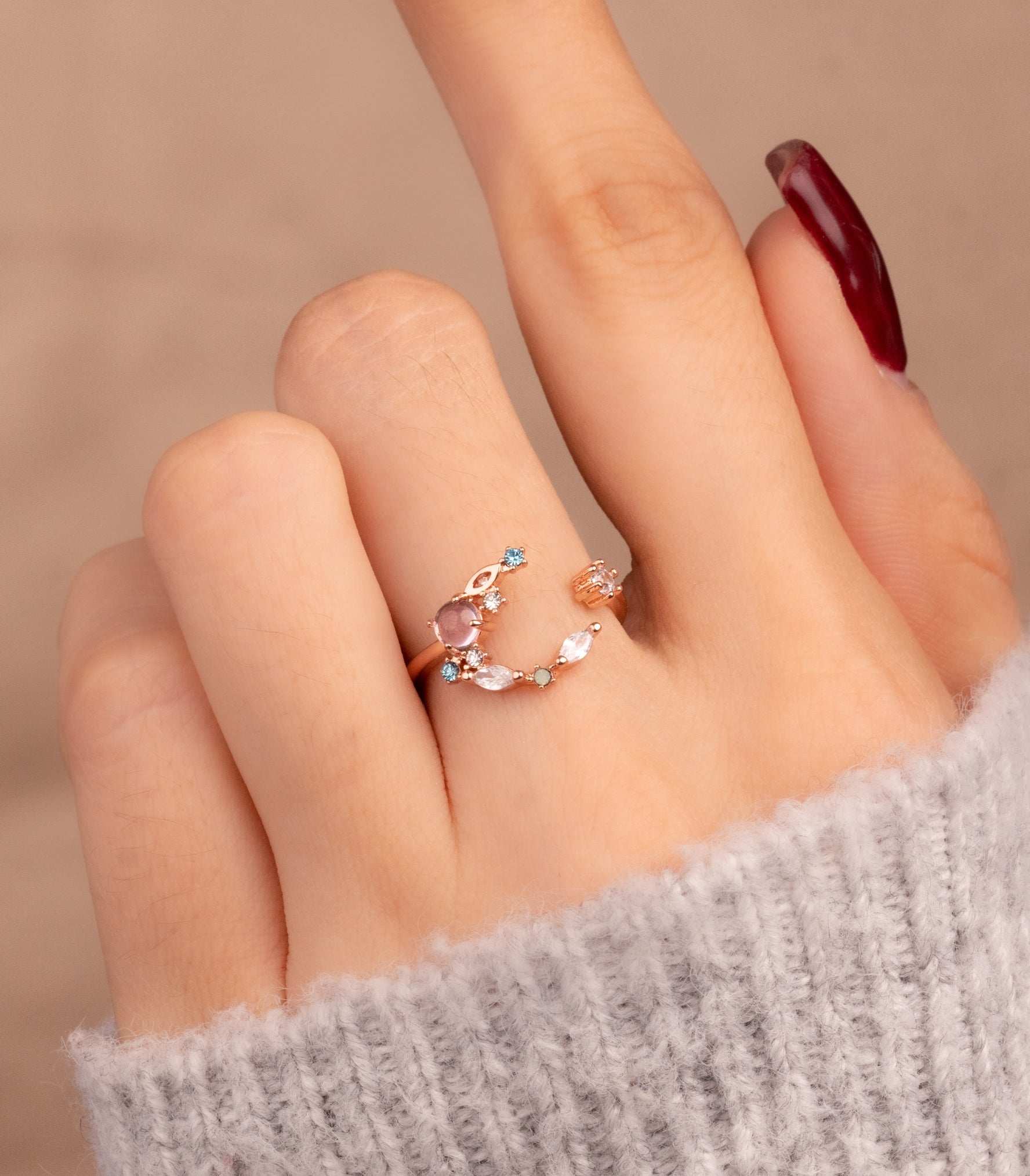 Anillo Luna Circones Oro Rosa Ref: A1182