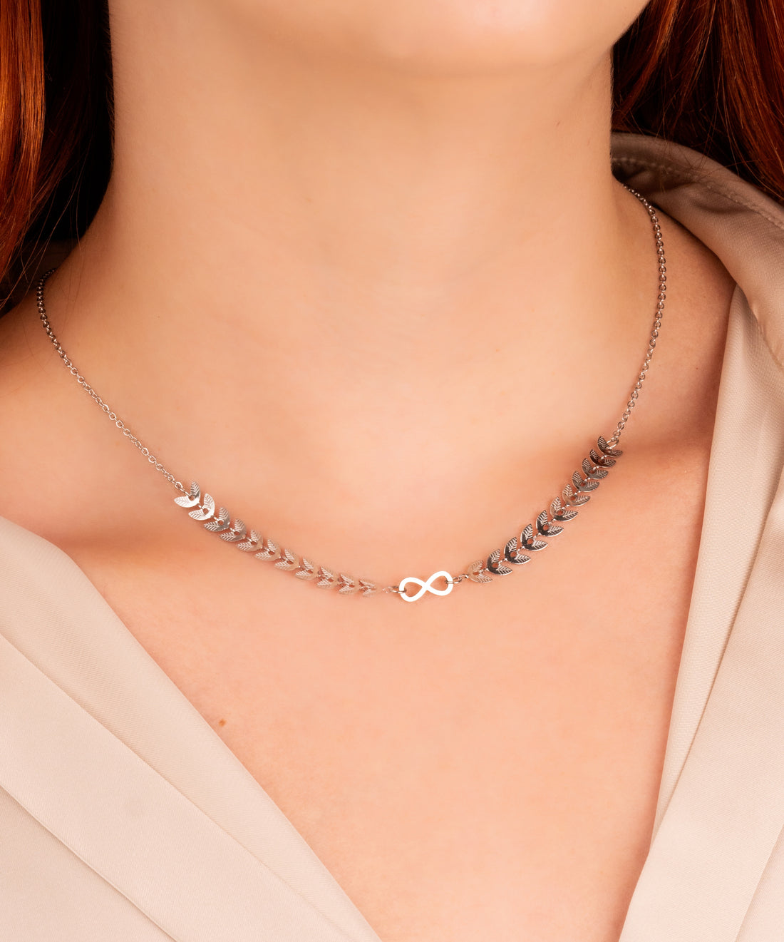 Cadenita Espigas Infinito Plateada Ref: C144