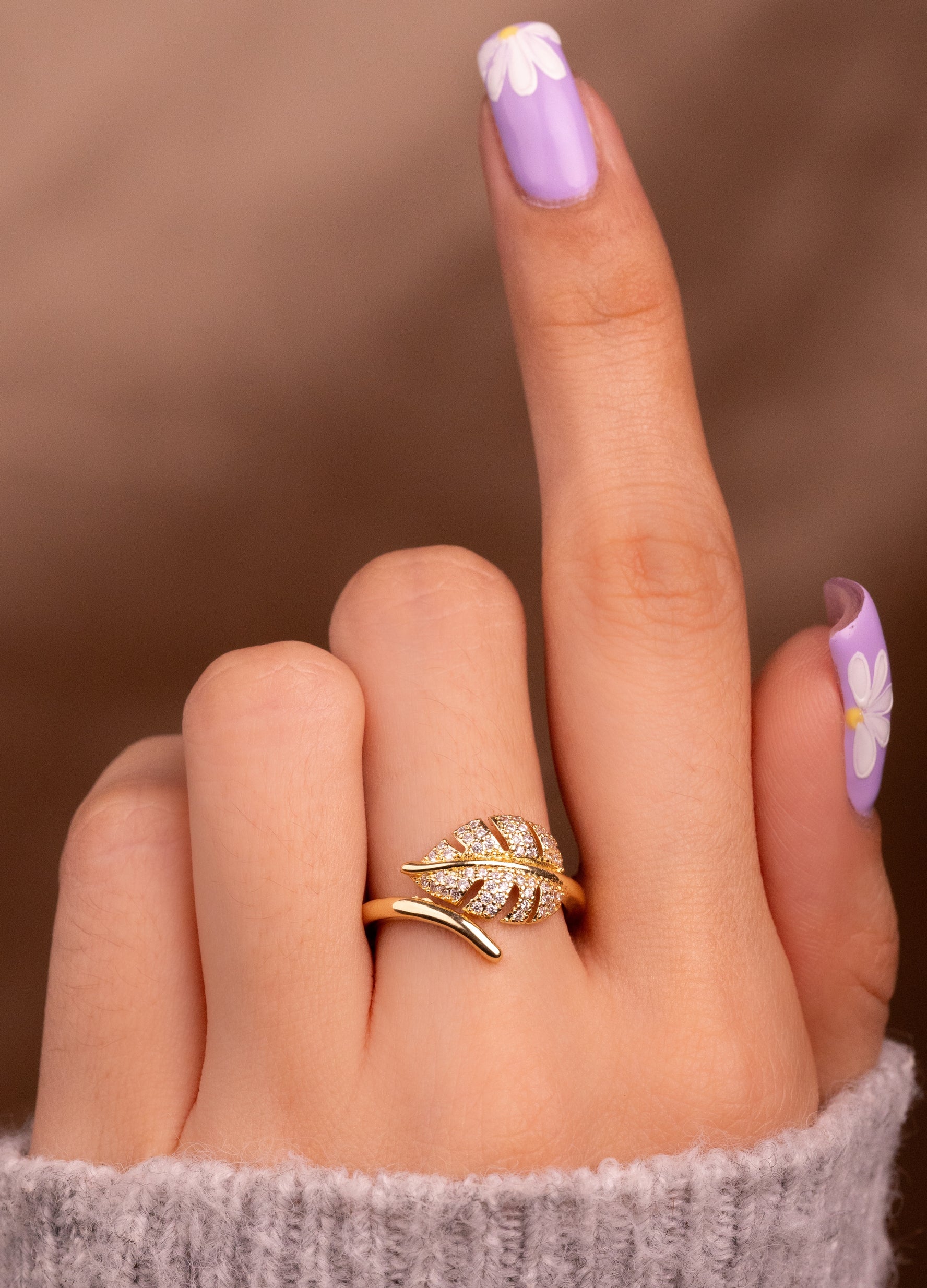 Anillo Hoja Circones Dorado Ref: A2480