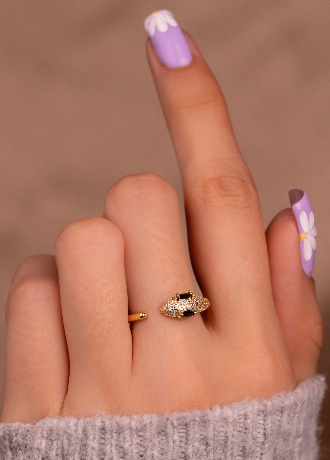 Anillo Serpiente Ojos Negros  Ref: A2280