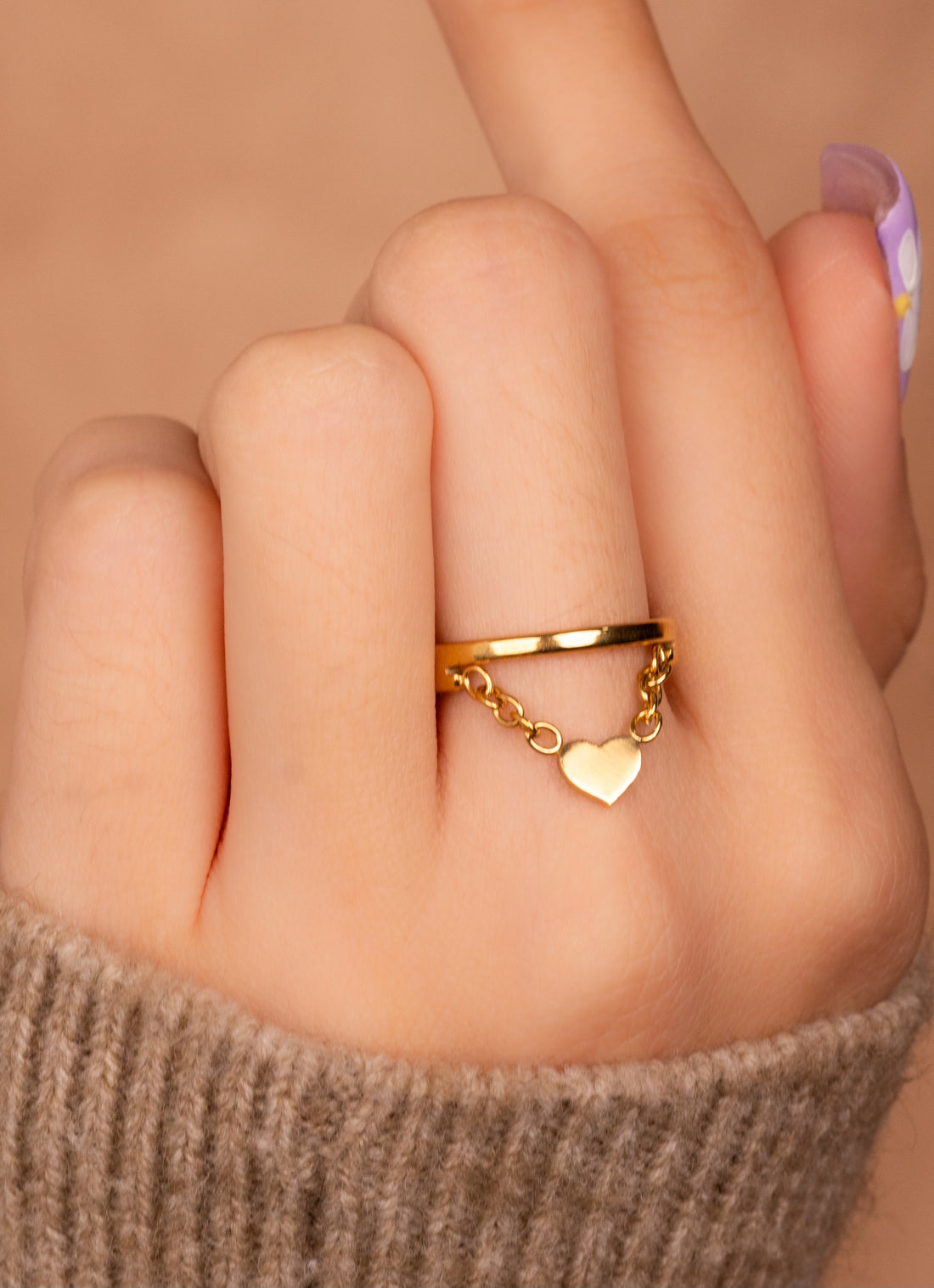 Anillo Corazón Colgante Talla 7 Ref:A2640