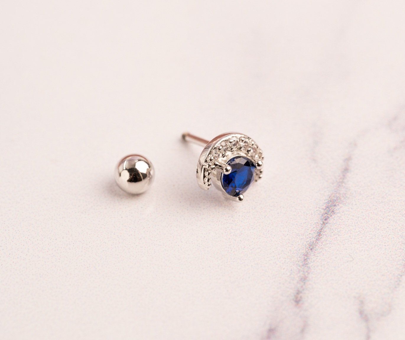 Piercing Luna Piedra Azul Ref: H468