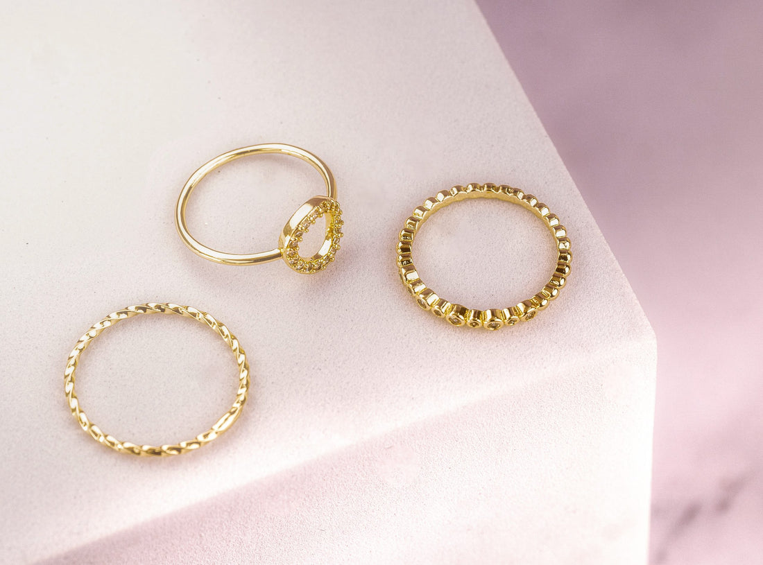 Sets X 3 Anillos Lucía Dorados Ref: J070