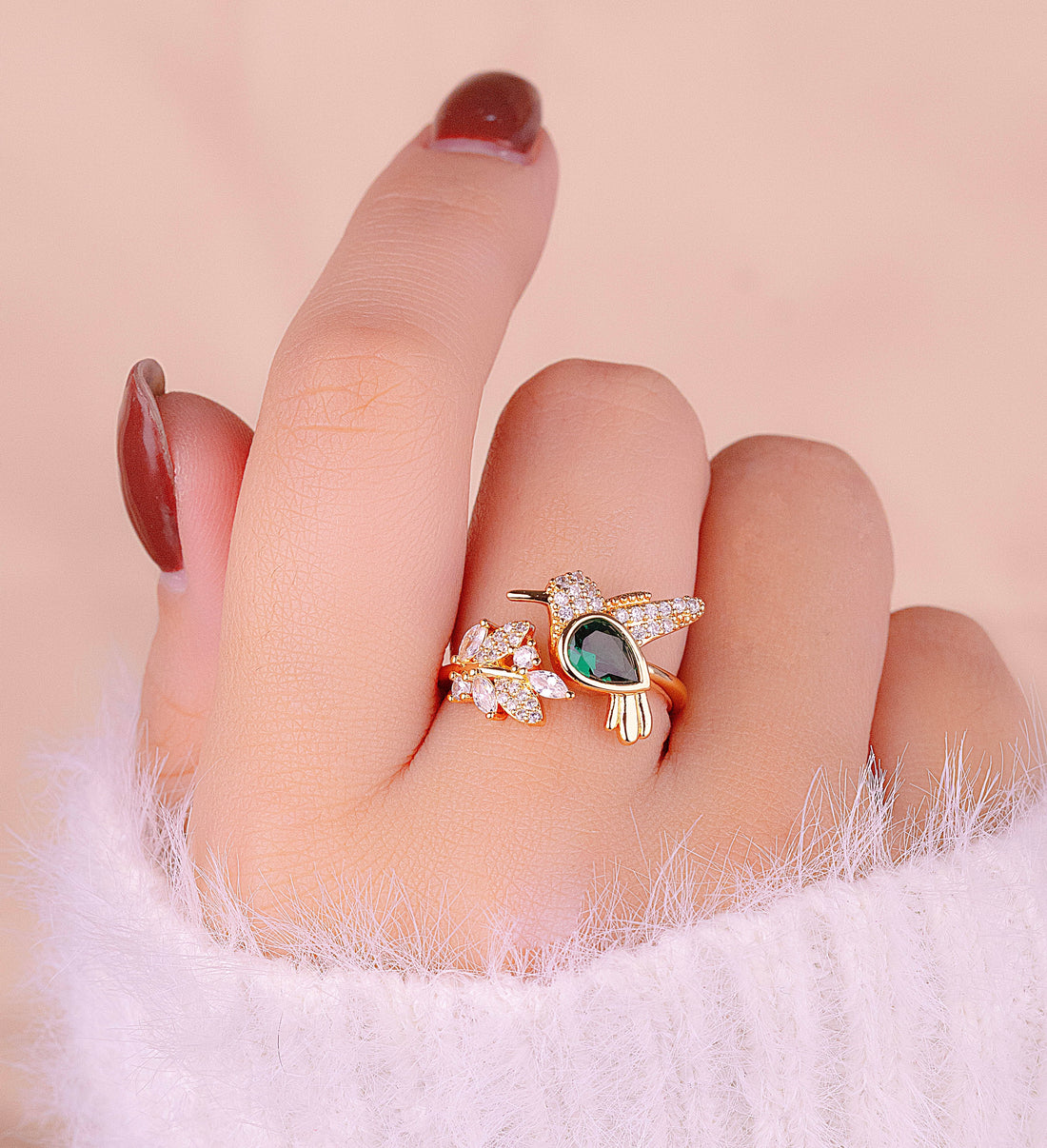 Anillo Colibrí Dorado Ref: A1681