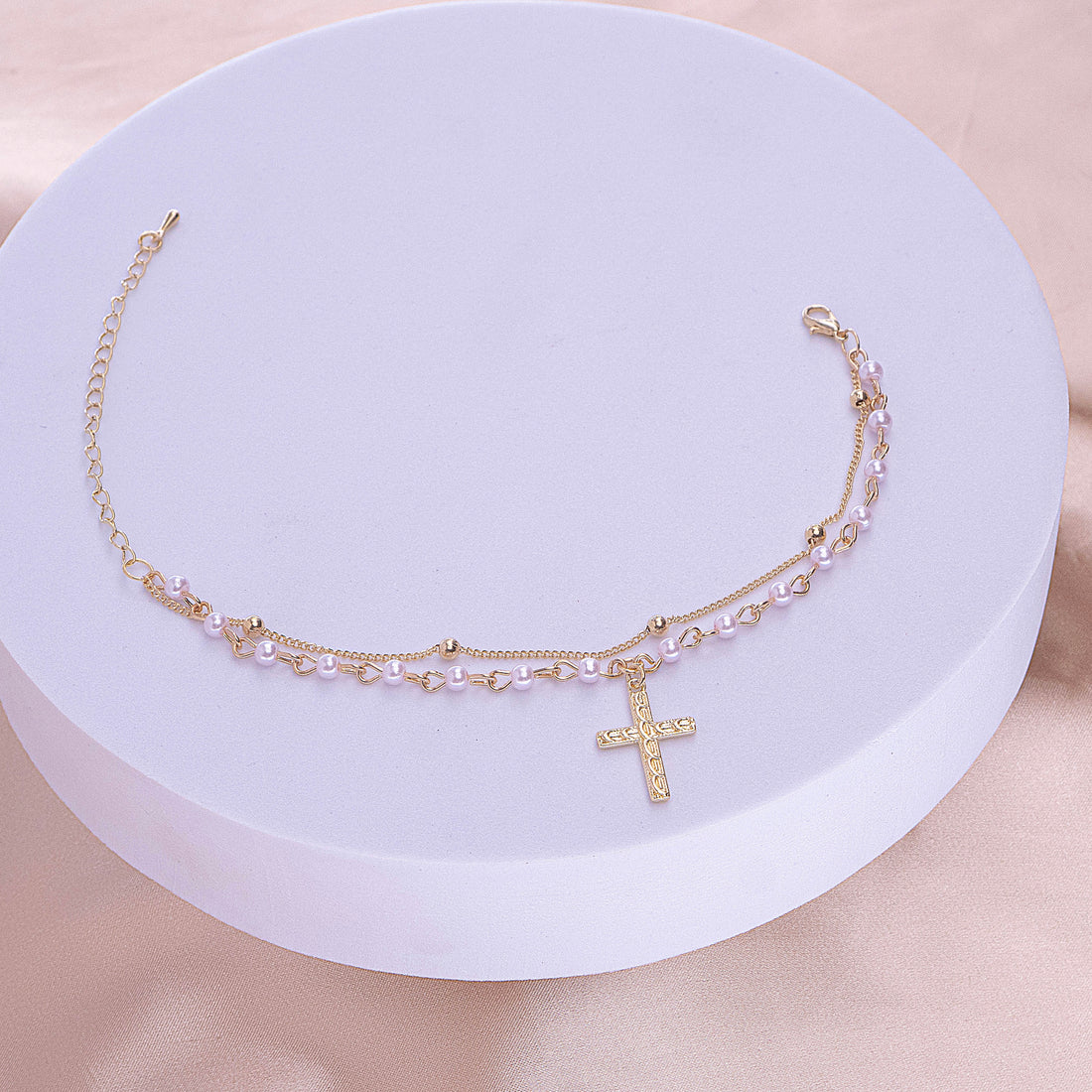 Tobillera Cruz Dorada Ref: M156