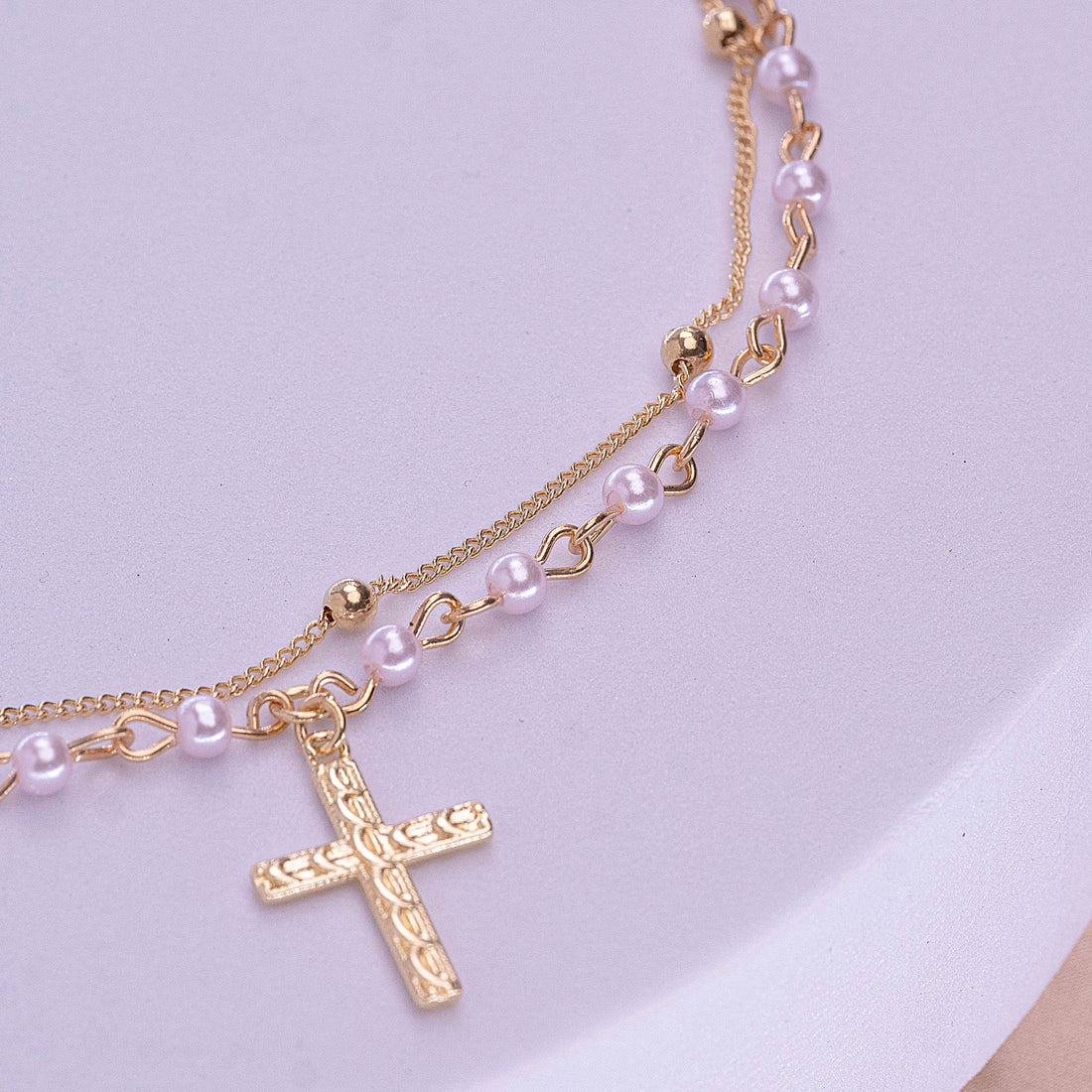 Tobillera Cruz Dorada Ref: M156