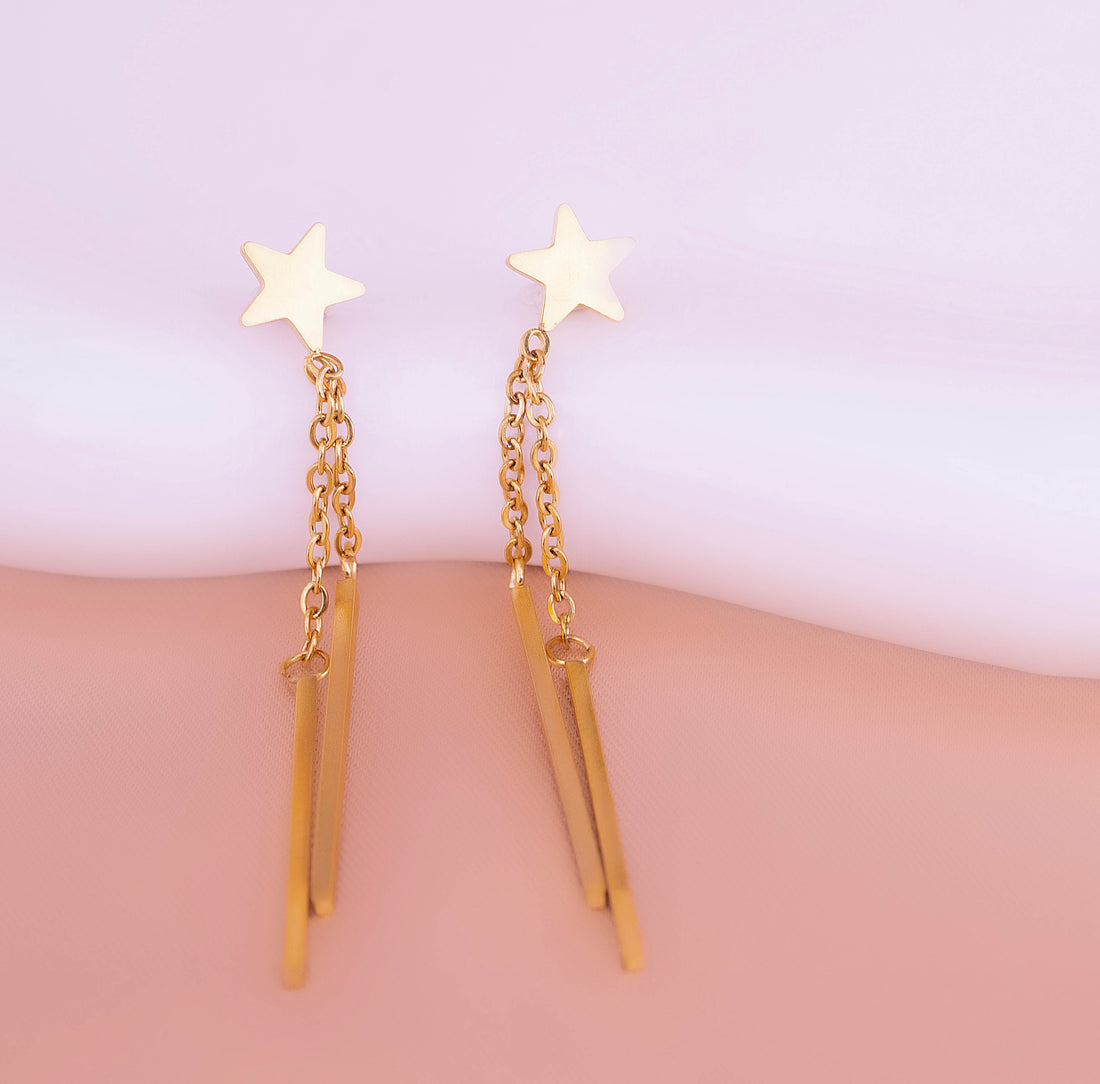Aretes Estrellas Largos Ref:B519