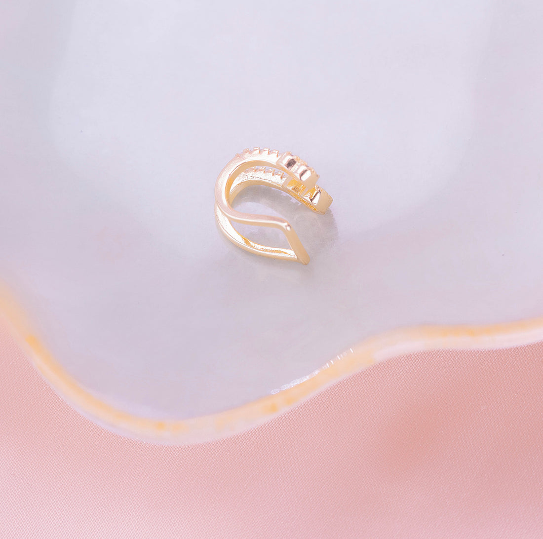 Ear Cuff Doble Corazones Ref:E343