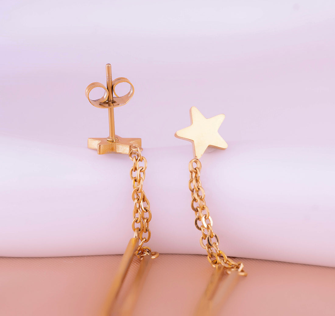 Aretes Estrellas Largos Ref:B519