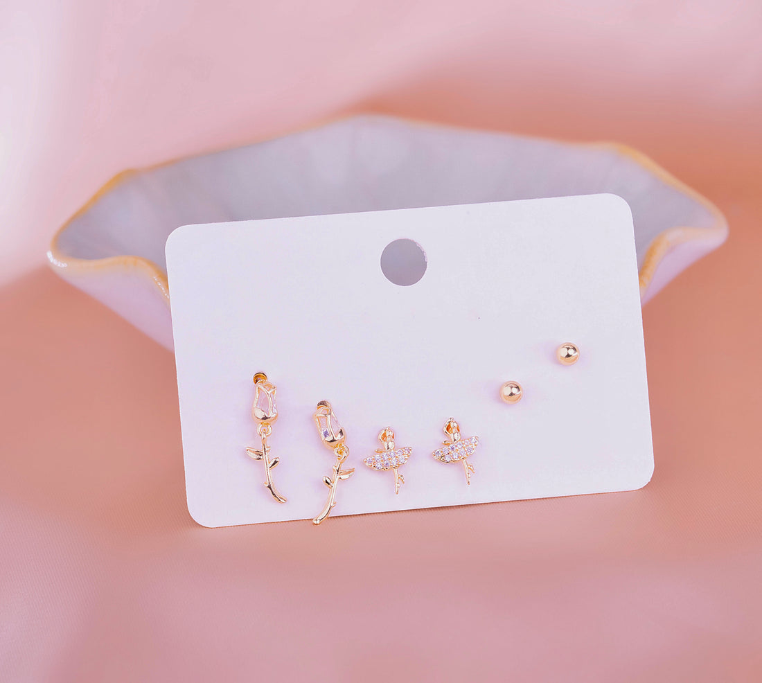 Set X 3 Pares Topitos Rosas Bailarinas Ref:K048