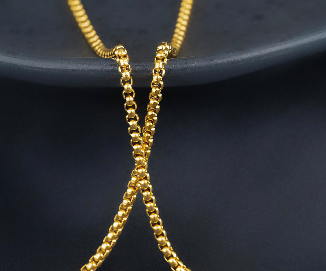 Cadena Cruz Dorada Hombre Ref: F048