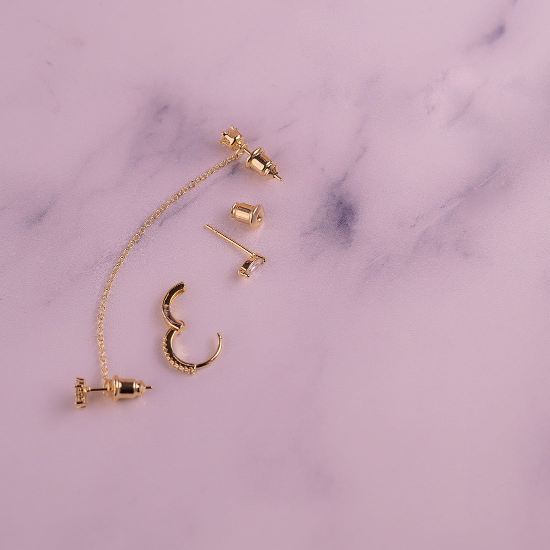 Set Aretes Elisa Dorados Ref: K189