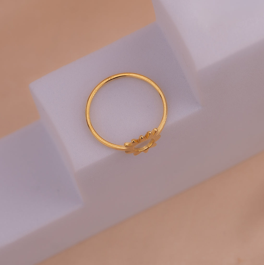 Anillo Sol Dorado Talla 7 Ref:A1422