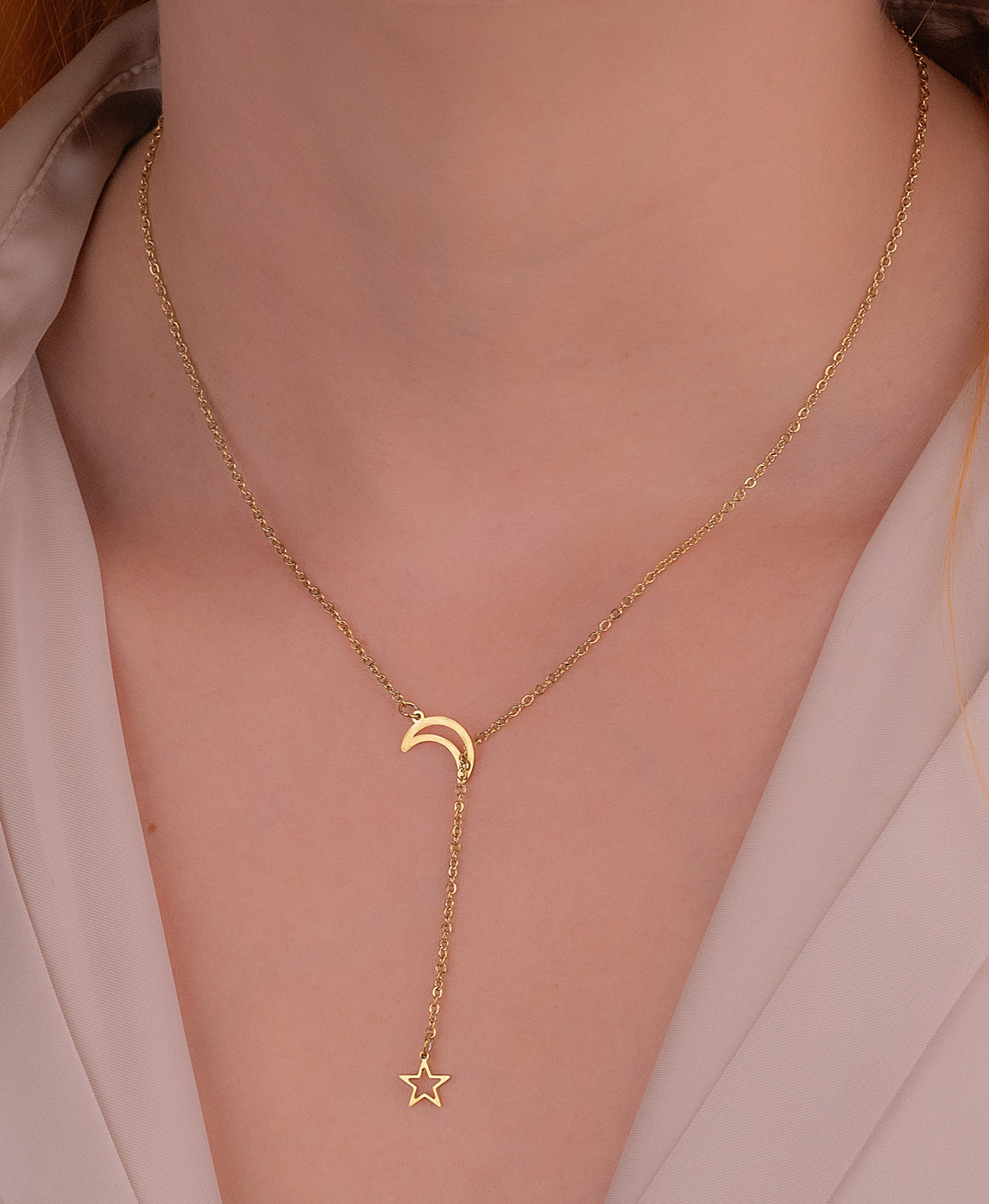 Cadena Luna Estrella Dorada Ref: C740