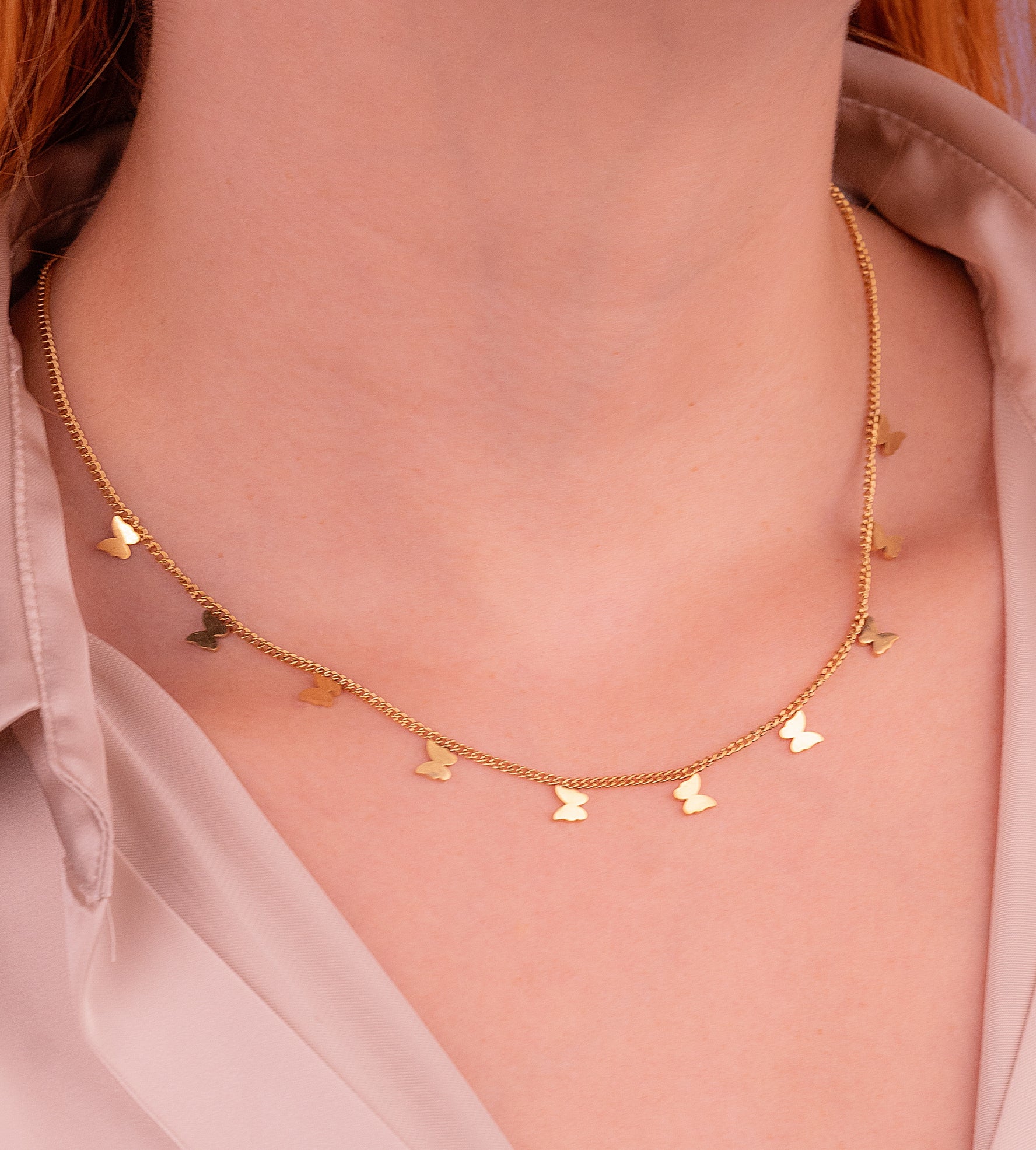 Cadena Mariposas Dorada Ref: C663