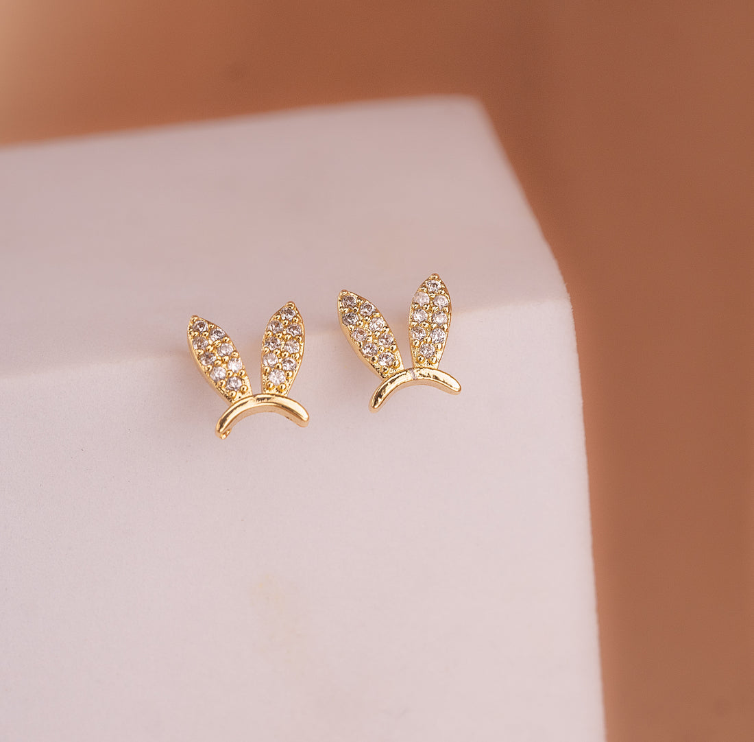 Topitos Orejas De Conejo Dorados Ref: L1313