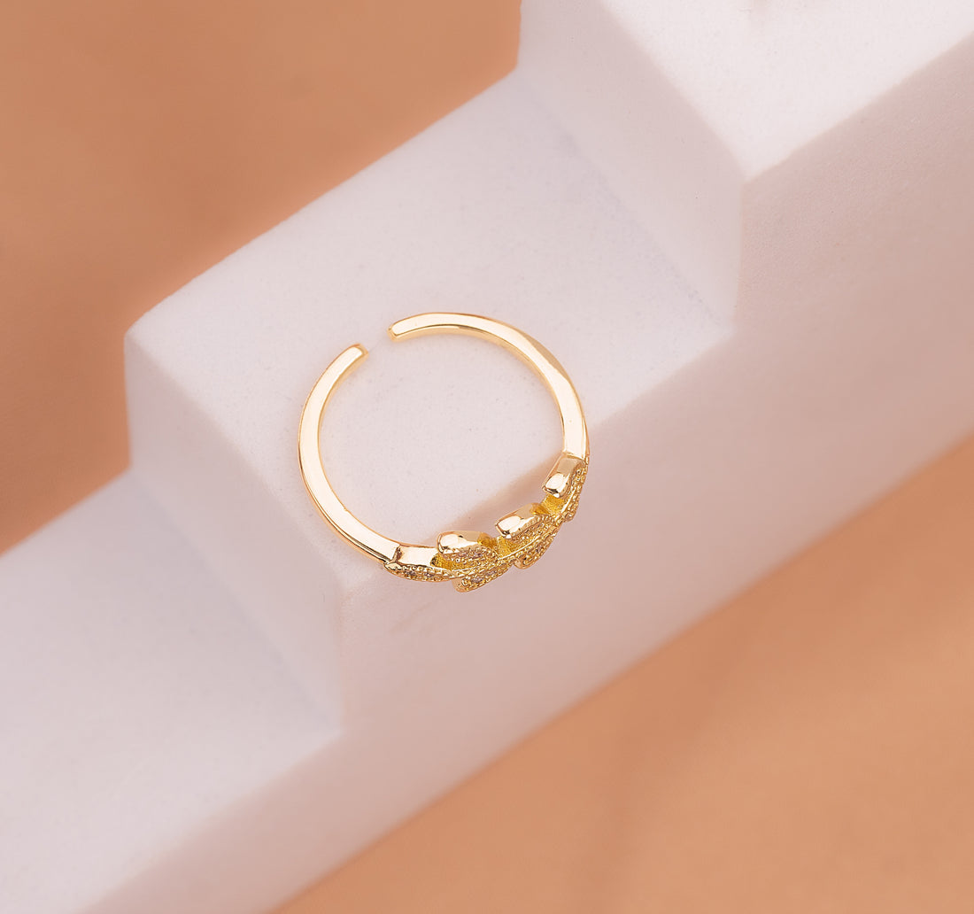 Anillo Hojas Dorado Ref: A2980