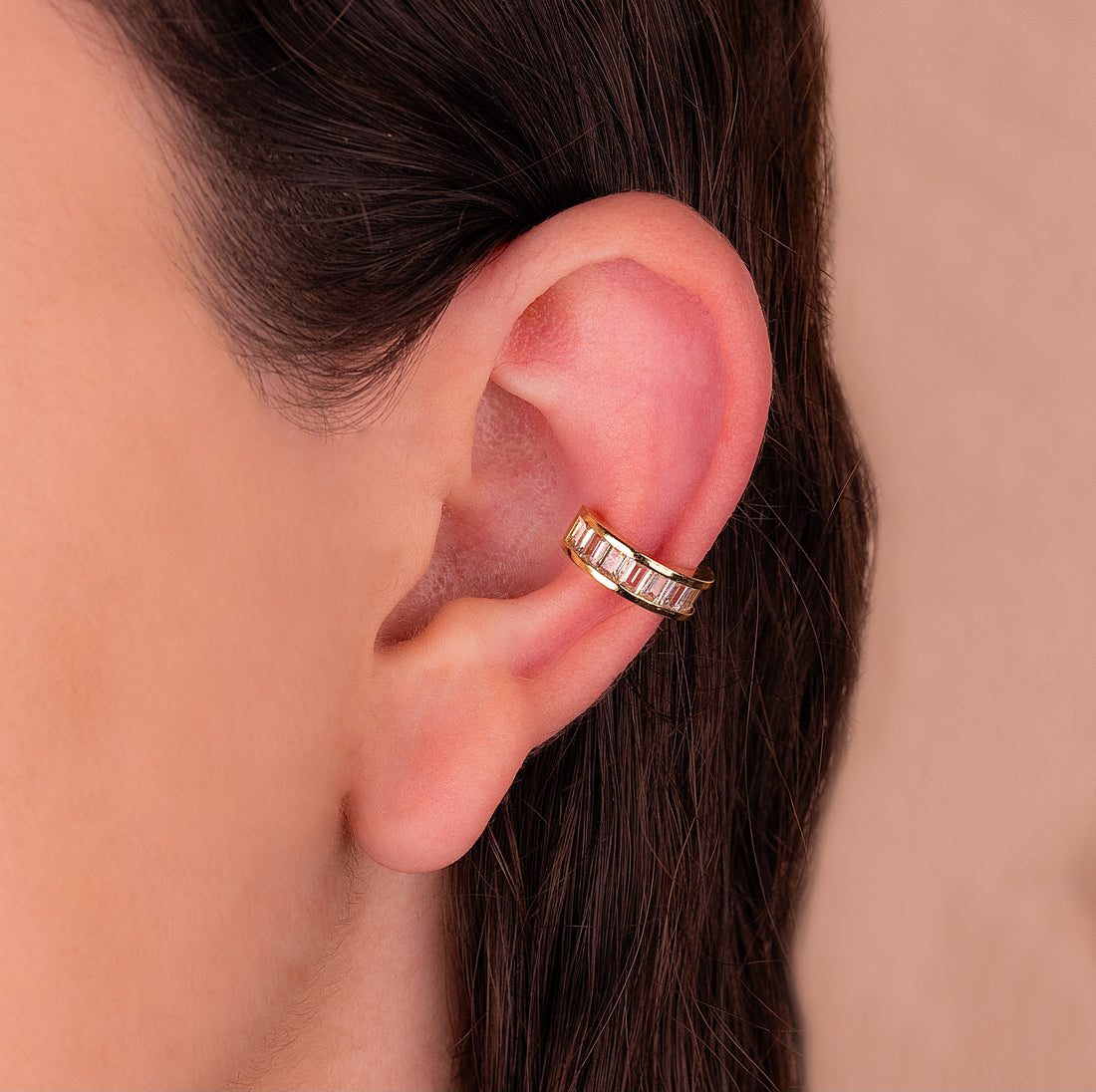 Ear Cuff Circones Blancos  Ref: E267