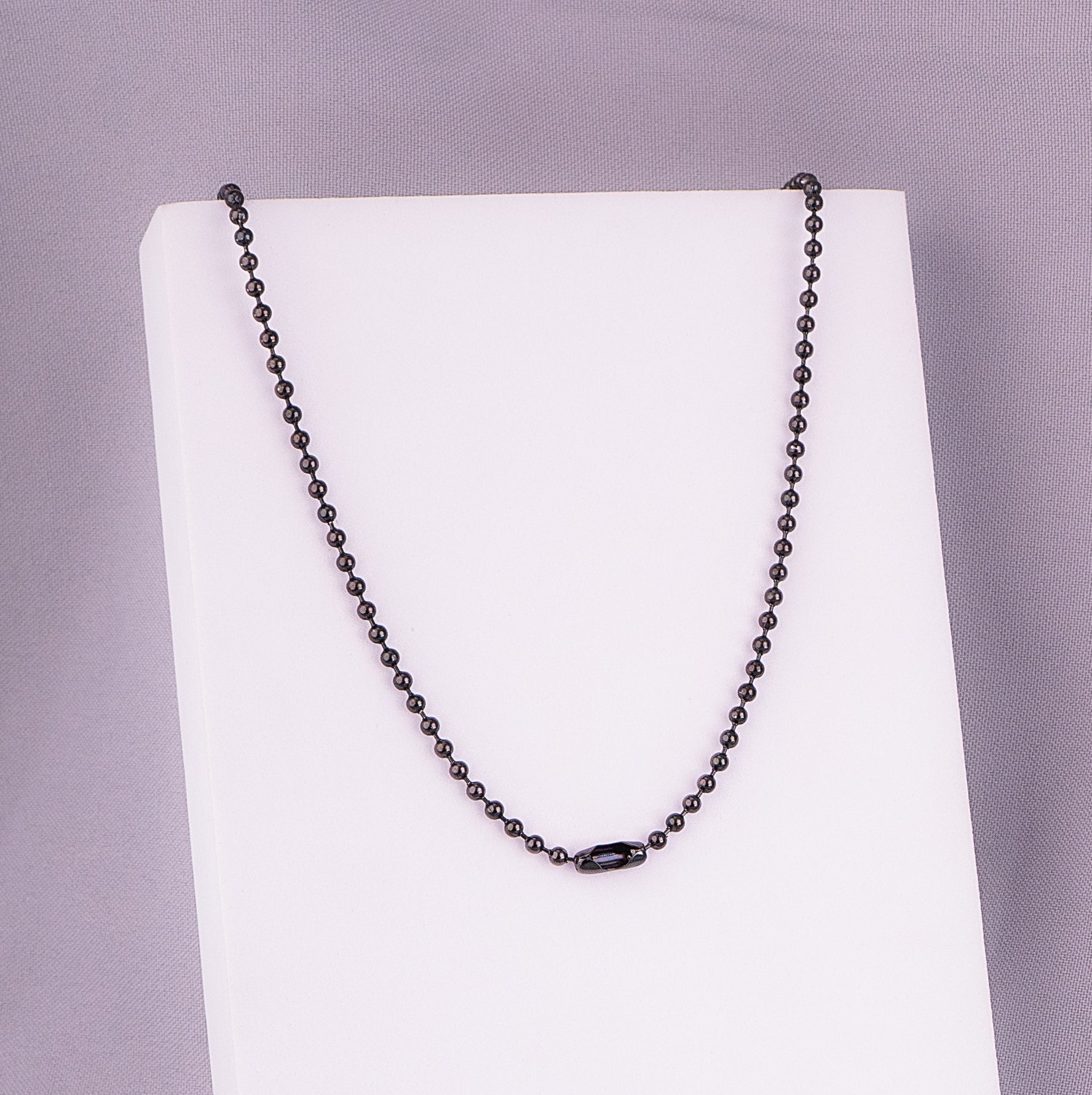 Cadena Placa Negra Hombre  Ref: F668