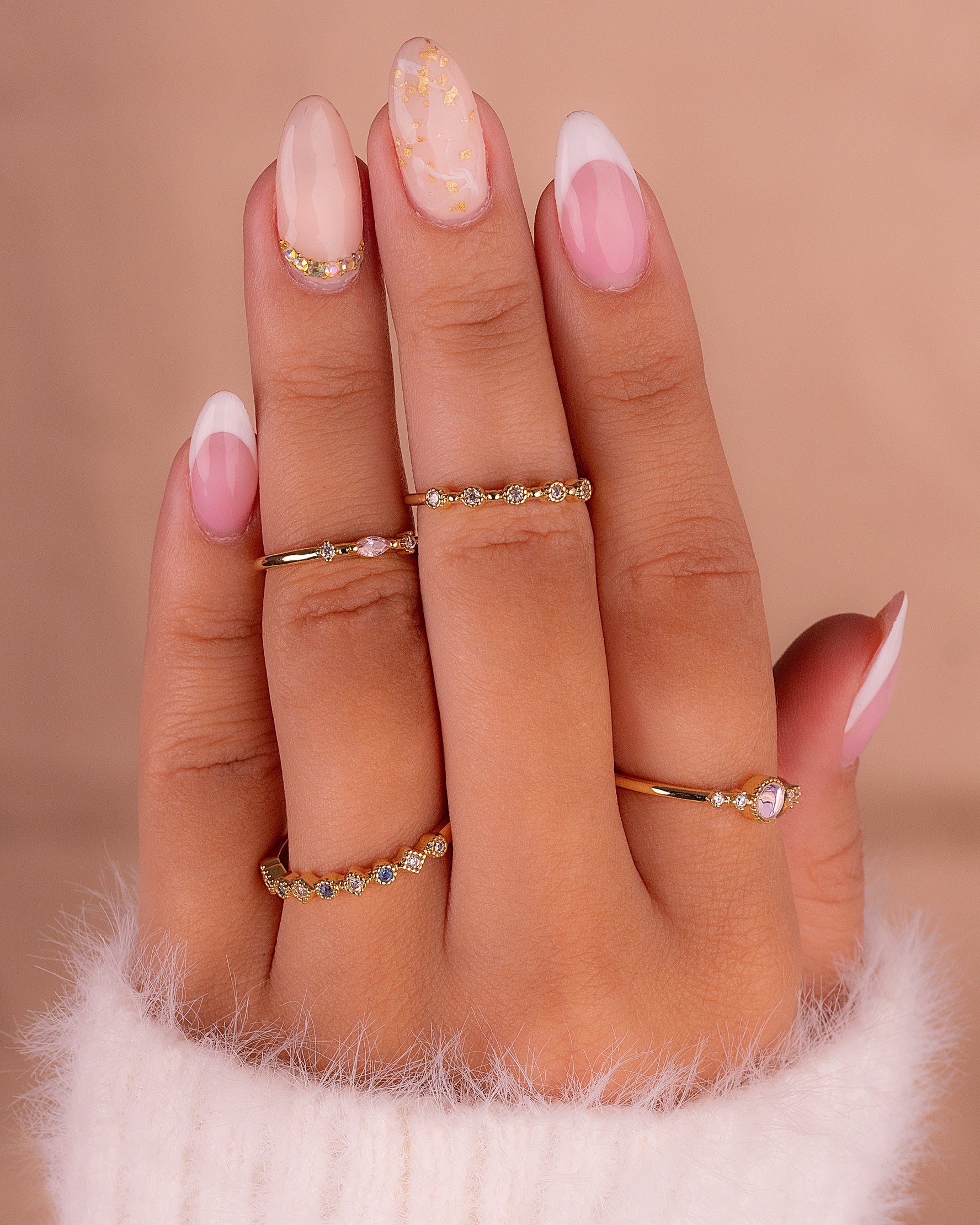 Set X 4 Anillos Aída Dorados  Ref: J509