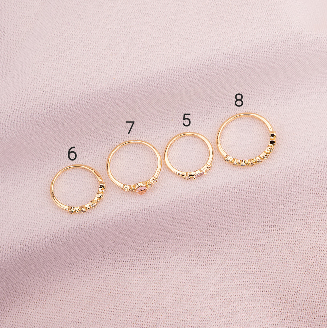 Set X 4 Anillos Aída Dorados  Ref: J509