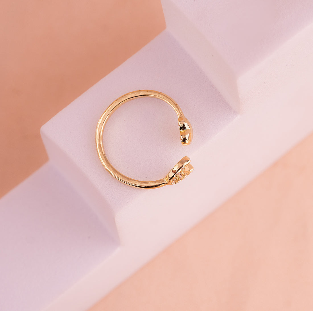 Anillo Luna Corazón Dorado Ref: A1462