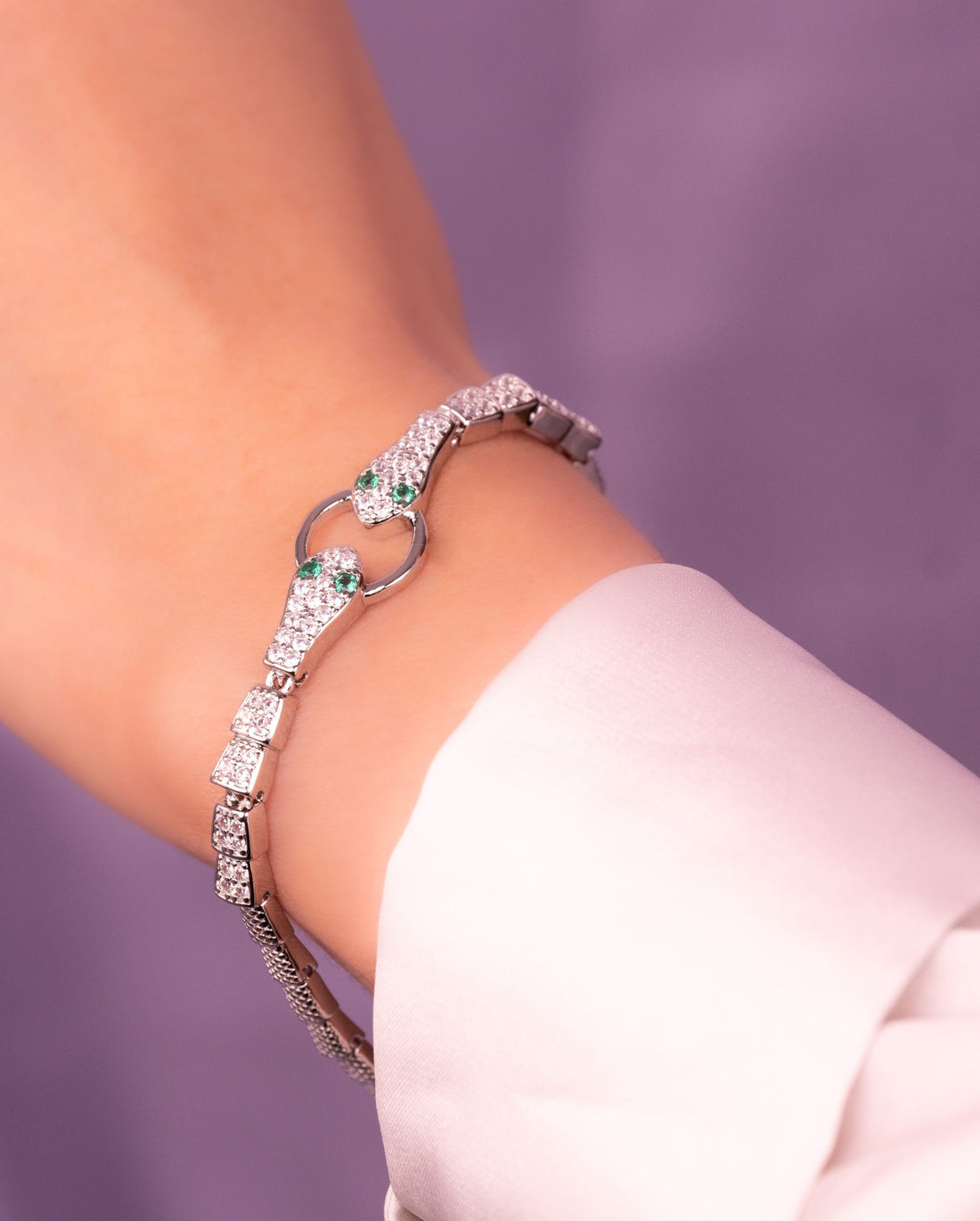 Pulsera Serpientes Plateada Ref: I271