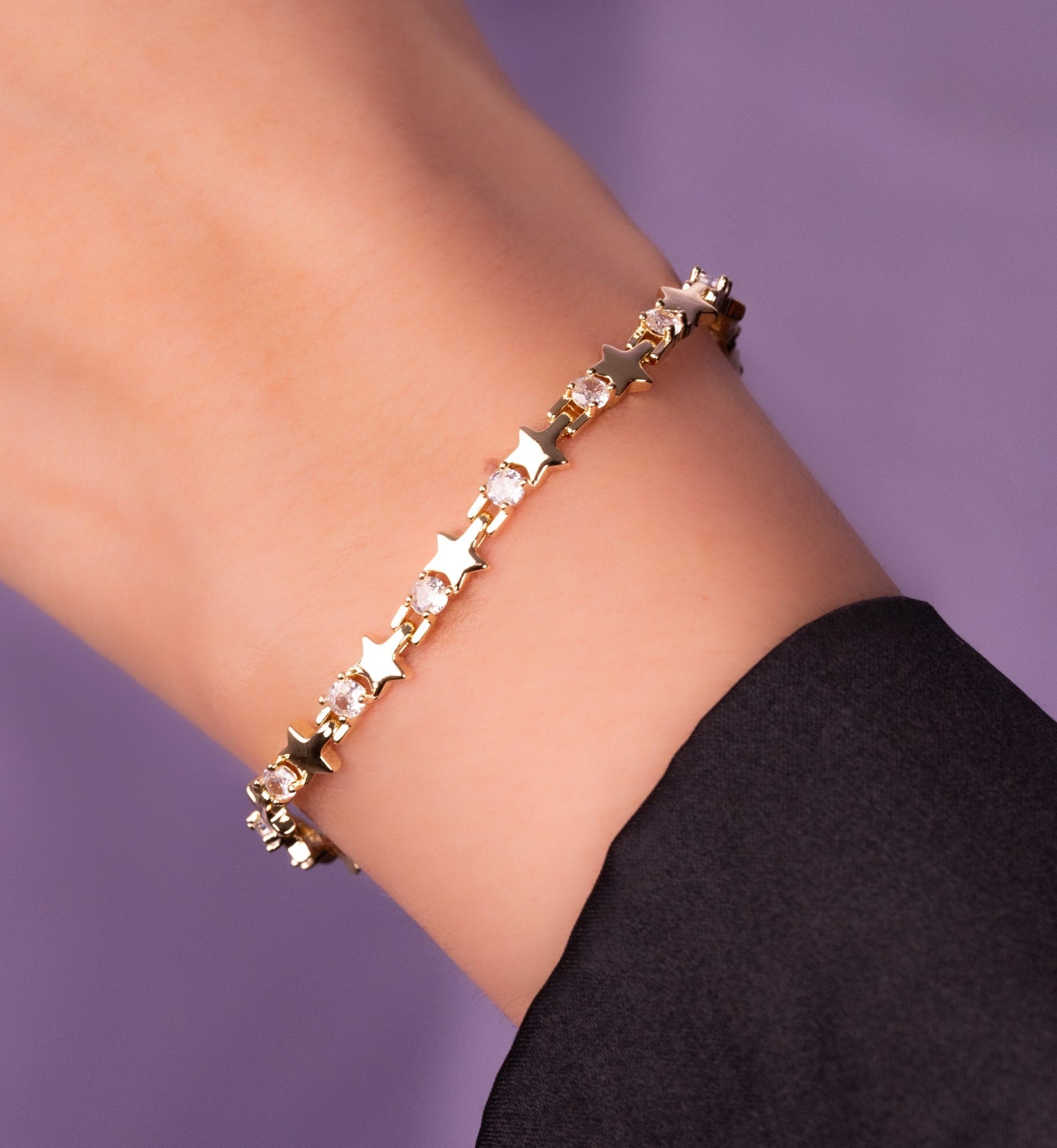 Pulsera Estrellas Circones Dorada Ref: I169
