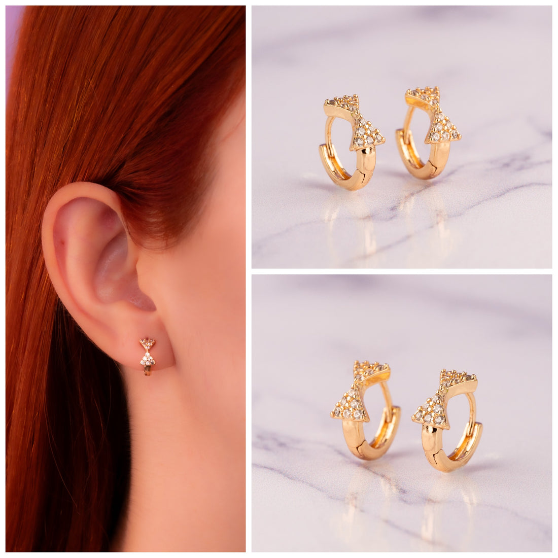 Candongas Moñitos Doradas Ref: B1723