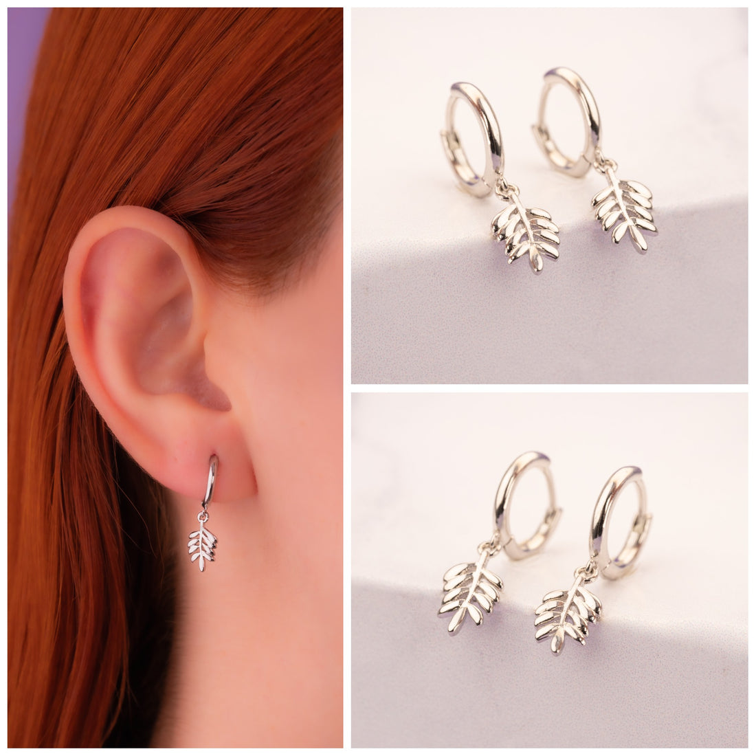 Candongas Hojas Plateadas Ref: B186