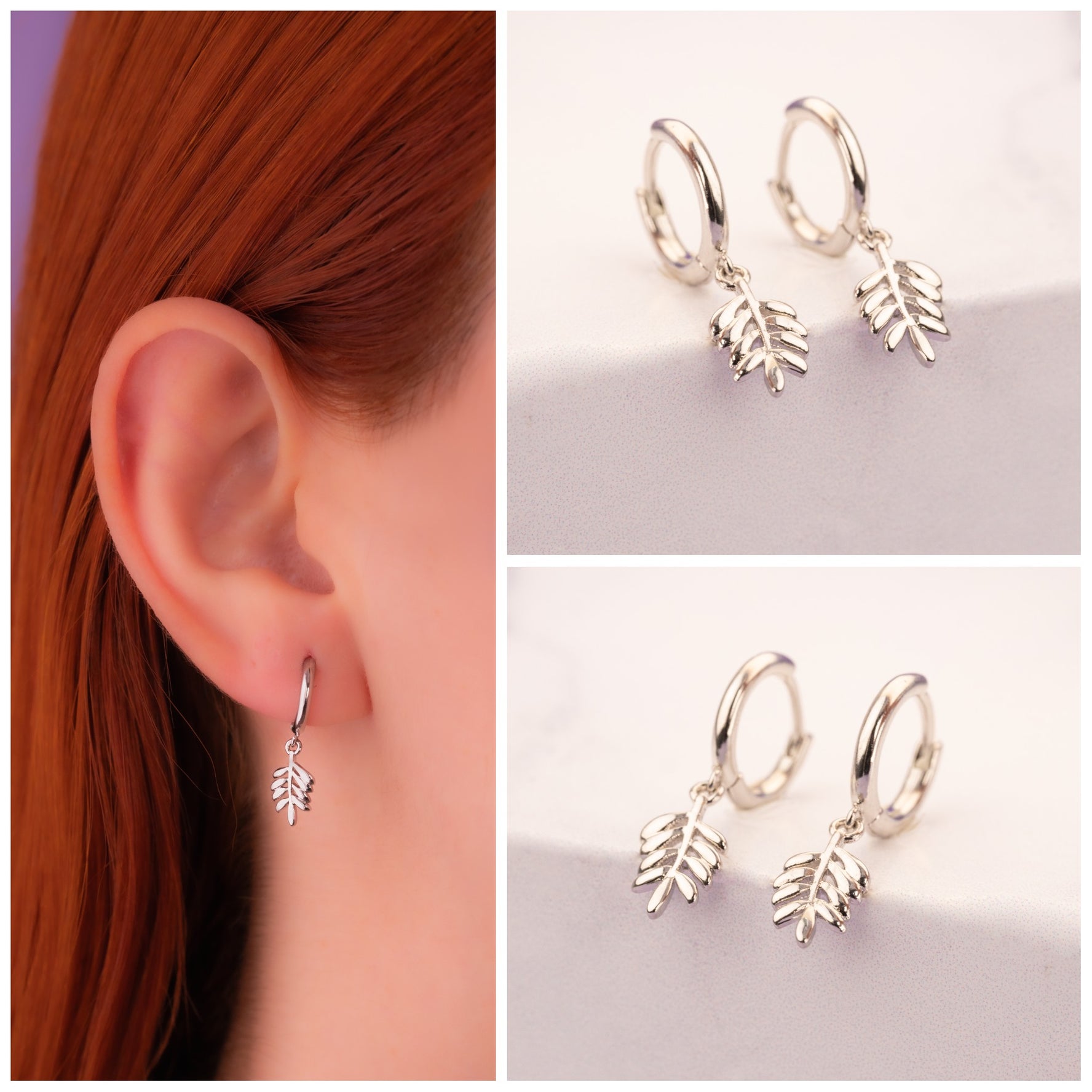 Candongas Hojas Plateadas Ref: B186