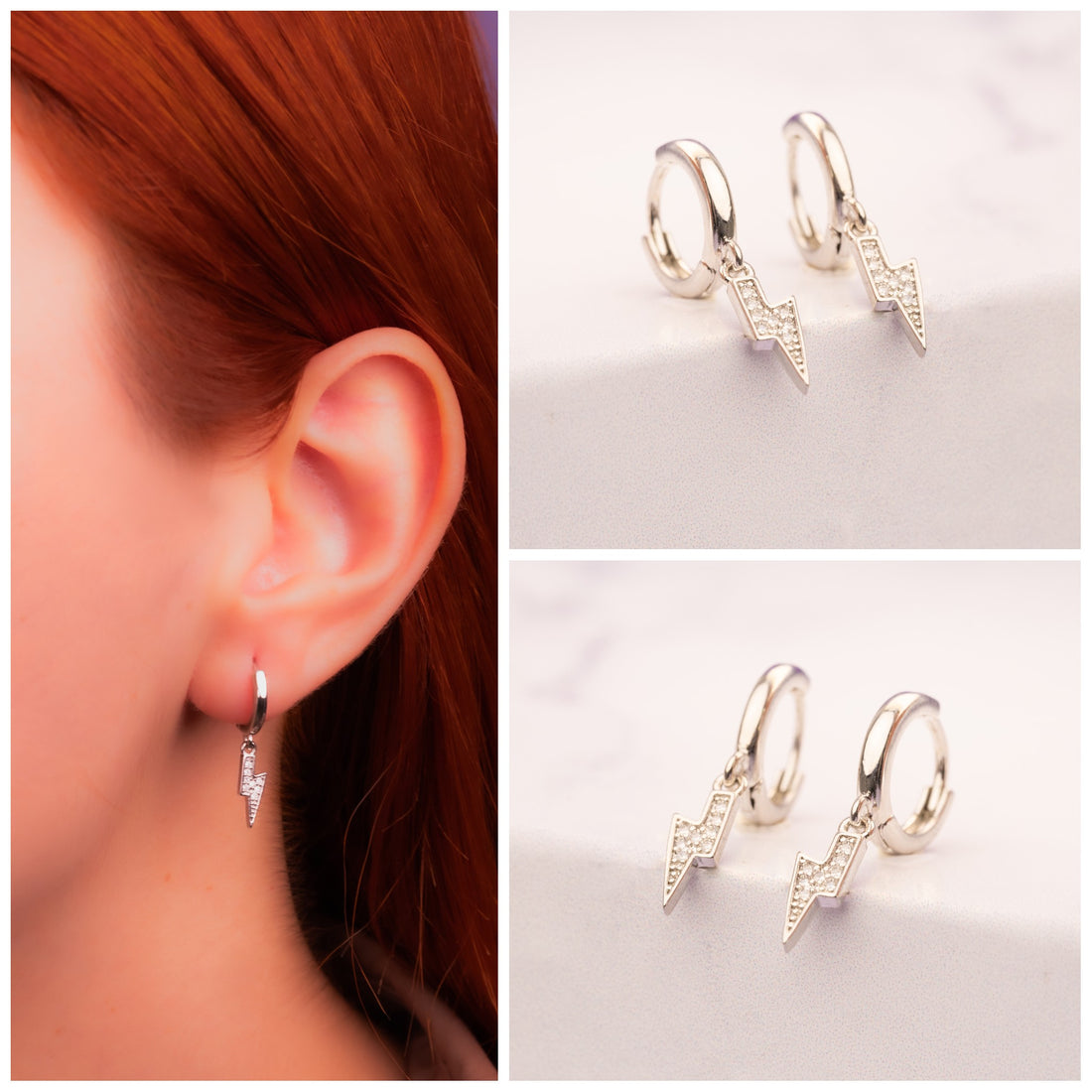 Candongas Rayos Plateadas Ref: B464