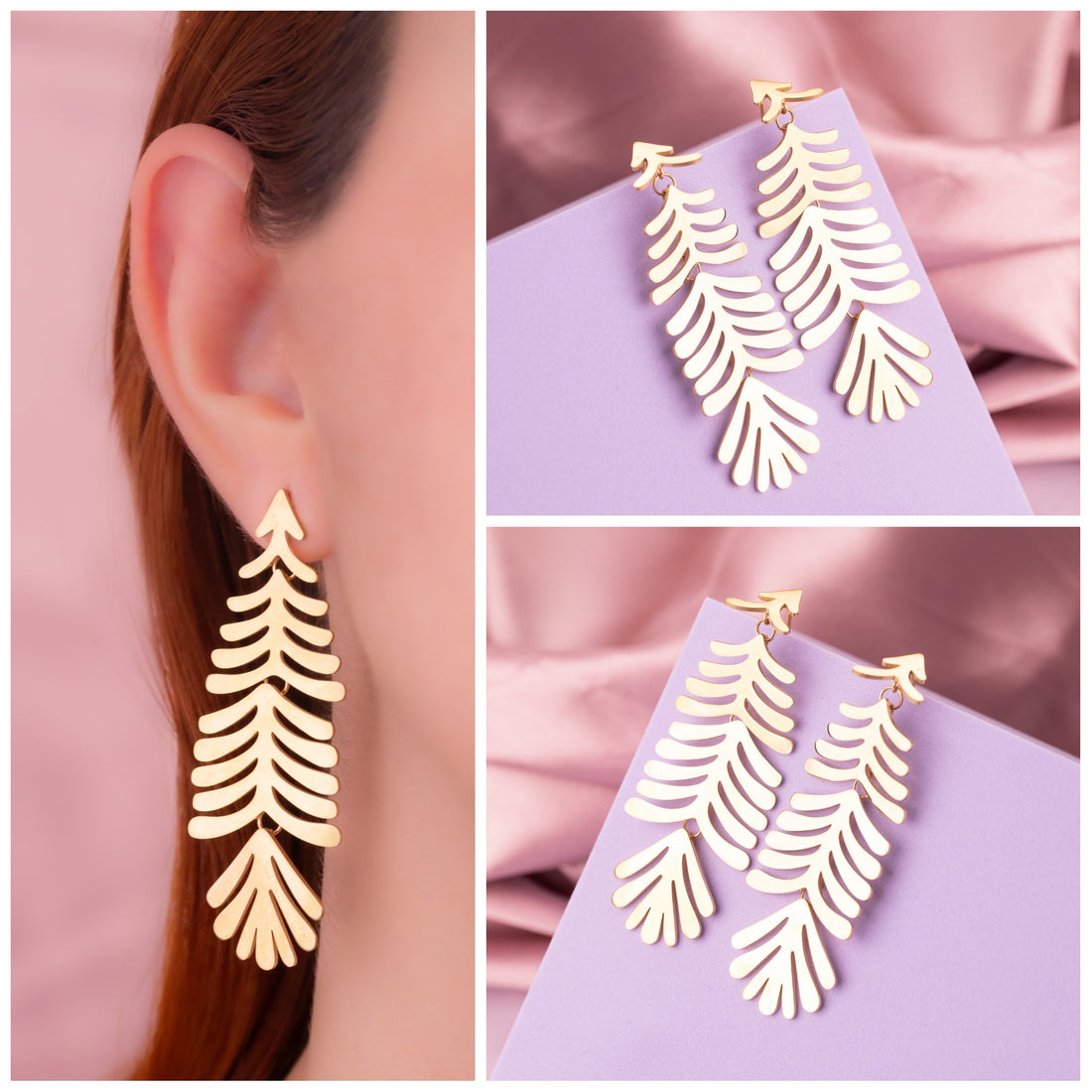Aretes Acacia Dorados Ref: B2243