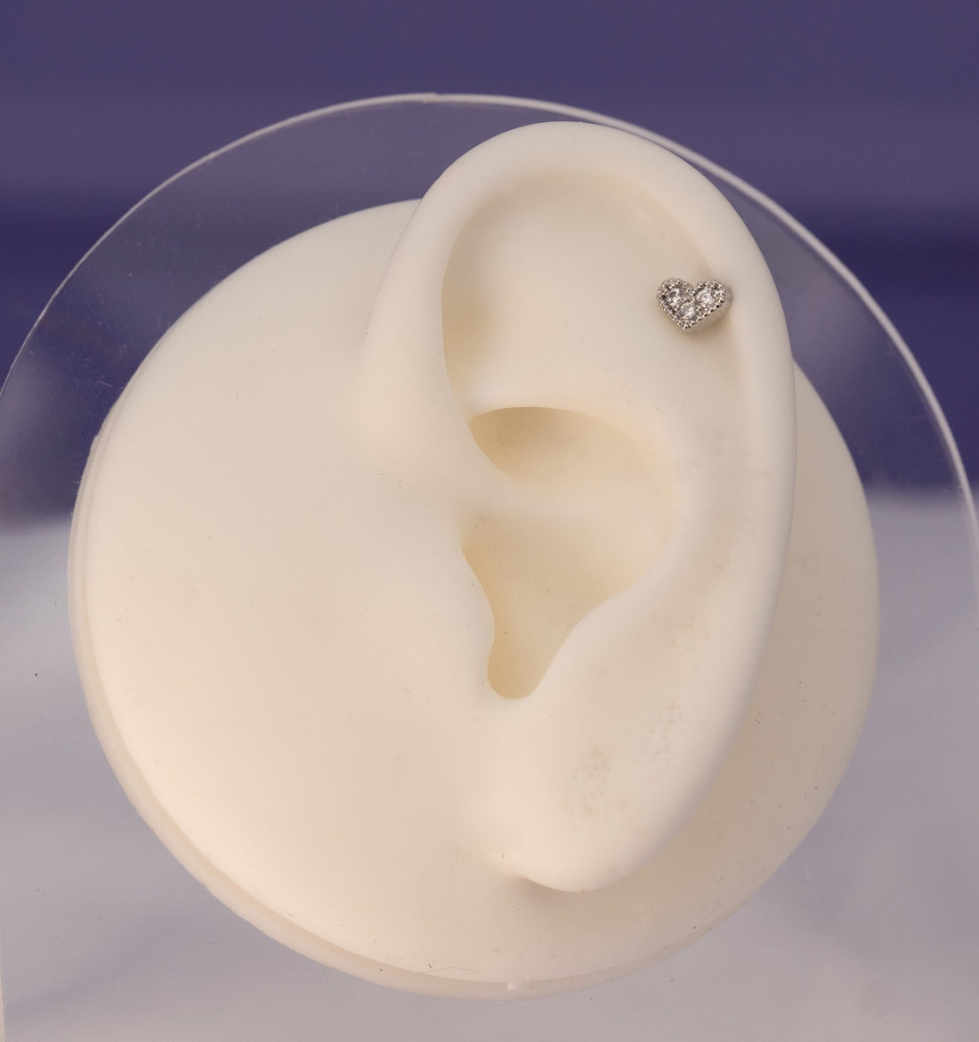 Piercing Corazón Circones Plateado Ref: H1187