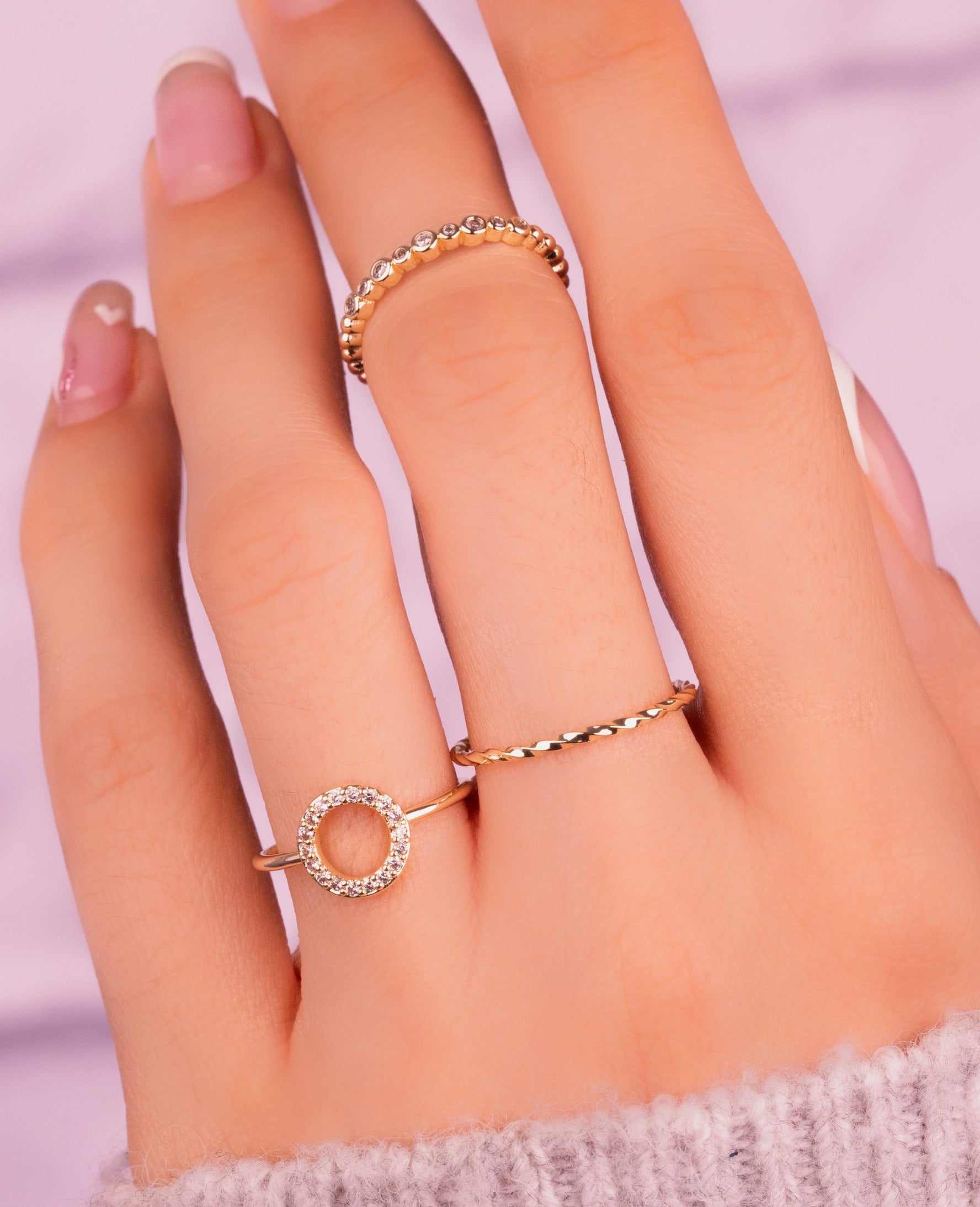 Sets X 3 Anillos Lucía Dorados Ref: J070