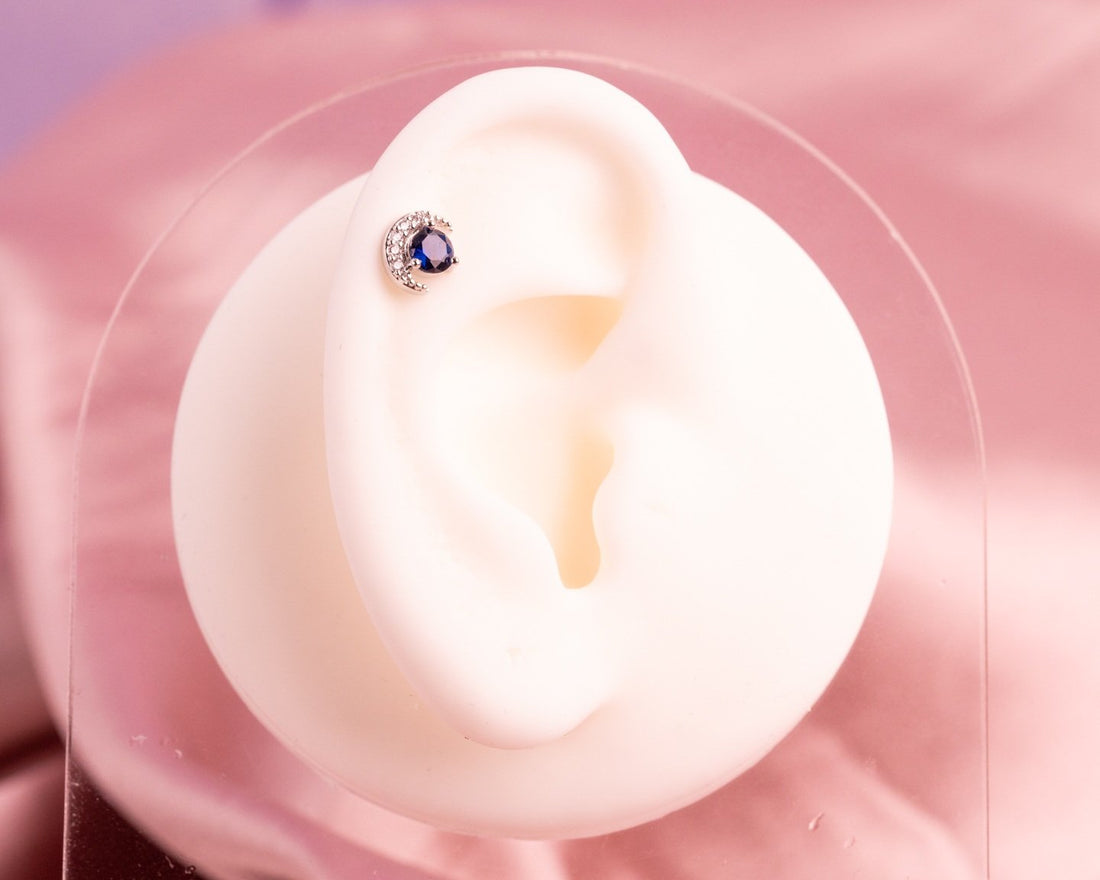 Piercing Luna Piedra Azul Ref: H468
